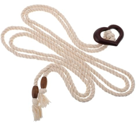 TOVINANNA Cintura da Donna Boho Intrecciata in Lino e Cotone Beige Leggera per Comfort Fibbia per Valorizzare la Vita per Viaggi e Feste