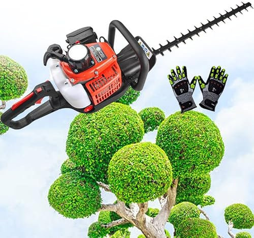 WEIMILOR Cortasetos a Gasolina de 2 Tiempos y 23,66 CC. Cuchillas duraderas de 1500 Horas de duración, Filtro de Aire de Doble Capa, Corta Ramas de 5 cm sin Esfuerzo. Diseño de Baja vibración.