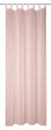 Sehlbach Cortinas confeccionadas con Trabillas, Lino Liso, Rosa, 135x245 cm, Traslúcidas, Opacas, Decoración fácil, Certificado Oeko-Tex, Versátiles y Personalizables