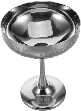 Healifty Bicchiere Decorativo Piedini Per Bevande e Vino in Acciaio Inossidabile Disegni Floreali Per Gelato e Dessert Contenitore Per Feste