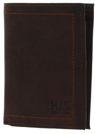H.I.S Leder Geldbörse Wallet Brown braun