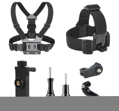 Body Mount Chesty – justerbart kastanjebälte, bodys – kabelnät – kit | bekväm actionkamera harnes remmar och telefonhållare installation för simning utomhus sportfilm äventyr bodymount