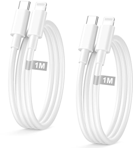 Cable USB C vers Lightning 1M 2Pack,Cable iPhone USB C lightning [Certifié MFi] Câble Lightning Charge Rapide,Cable iPhone lightning Cordon Fil pour iPhone 14 Pro Max/14 Plus/13/12/11/Pro Max/X/8,iPad