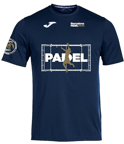 Barcelona Padel Tour – Maglietta Tecnica Ufficiale da Padel Uomo | T-Shirt Sportiva Traspirante Manica Corta | 4 Colori Disponibili (IT, Testo, L, Regular, Regular, Blu Navy)