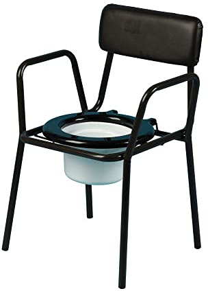 HOMECRAFT Stacking Commode, Toilet Chair, Bedroom/Clinic Use, For Eldery or Disabled, Fixed Height, With Pan