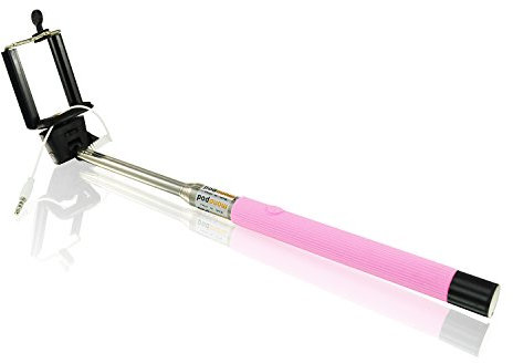 AAB Selfie Stick 2 - Rojo - Palo Plegable, Trípode telescópico de Monopod para el teléfono Inteligente Android de iOS