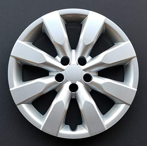 Wheel Cover Hubcap Replica for 2014-2018 Toyota Corolla; 16 Inch; 8 Spoke; Silver Color; Plastic; Standard Leg (1-Piece)