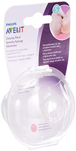 Protector de pezón Philips Avent - Protección para los pezones irritados - Forma única de ala de mariposa - Fácil de limpiar - Tamaño pequeño 2 unidades - 15 mm - Estuche higiénico - SCF153/01