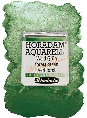 Schmincke – HORADAM® AQUARELL, Super Granulation, 14 942 044 Wald Grün, 1/2 Näpfchen, sehr stark granulierende Farbtöne, feinste, supergranulierende Aquarellfarben