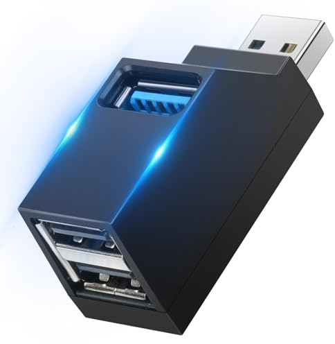 AXFEE Mini USB Hub, USB 3.0 Hub ortable Adapter with Multi USB port (1x USB 3.0, 2x USB 2.0), High speed Expansion USB for Laptop, USB Flash Drives, Mobile HDD, and More USB Port Device