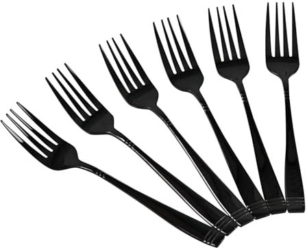 Yuright Dessert Fork Set of 12, Small Fork Set, Black