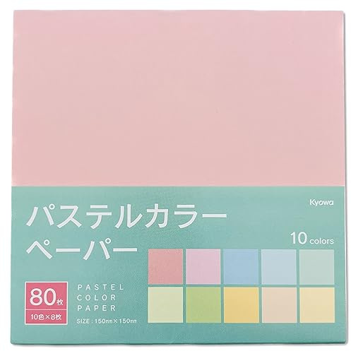 Lot de 80 feuilles de papier origami de 10 couleurs pastel, carré de 15,2 cm, de qualité supérieure, fabriqué au Japon pour enfants et adultes, projets d'art et d'artisanat