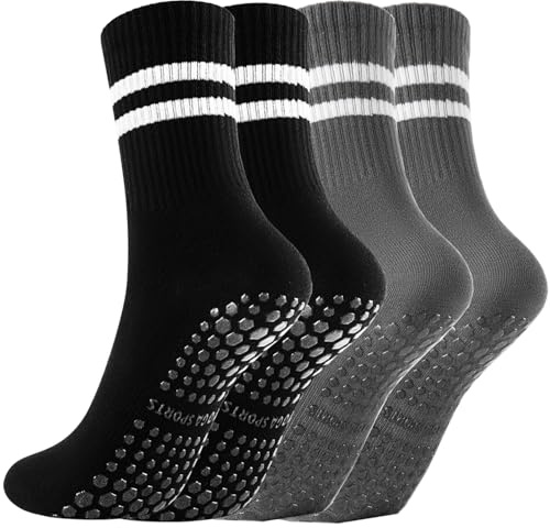Gendewiner Non Slip Yoga Grip Pilates Socks for Women&Men Anti Slipper Grippy Socks for Ballet, Hospital, Dance, Trampoline, Barre