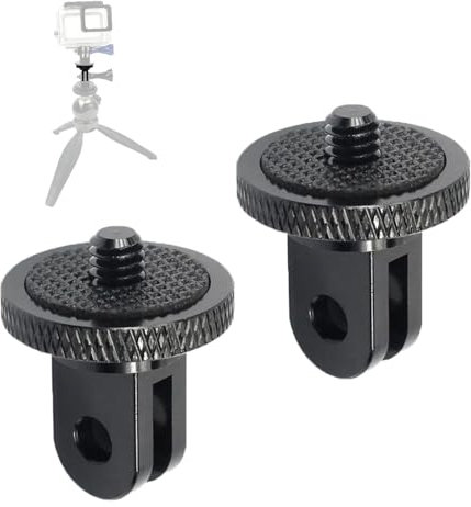 SIGANDG 2 Pezzi Adattatore in Alluminio da 1/4 inch - 20 Pollici Adattatore per Treppiede Accessorio per Supporti Insta360, Sony o Altre Fotocamere d'azione