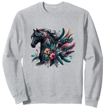Camiseta de equitación para mujer y niña, linda jinete floral Sudadera