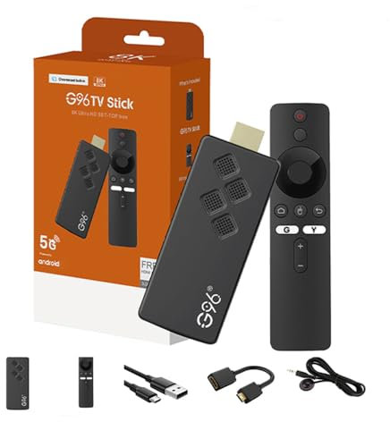 Smart TV-Stick, Android 13, kompatibel mit Chromecast, WiFi, HDMI, H.264, HEVC H.265, Bluetooth, Netflix, Youtube, Prime Video, mit Sprachfernbedienung, bis zu 4K (2 + 8 GB + Sprachsteuerung)