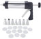 Cookies Press Maker Biscuit Maker Kit Food Grade Stainless Steel Manual Biscuit Press Cookie Maker Press Kit 13pcs Biscuit Molds, 7pcs Nozzles with Storage Box