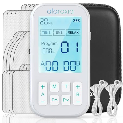 TENS Unit Muscle Stimulator, 3-in-1 EMS Massager Machine, Masajeador Muscular Electrico with 60 Modes, for Gradual Shoulder, Sciatica, Muscle Relaxation,Relieve Back Pain, with 12 TENS Pads