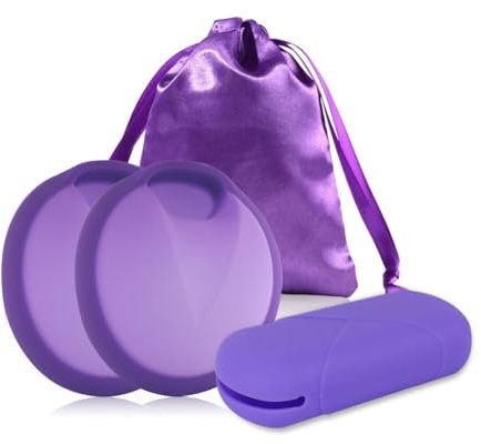 OUDQFCJ Disco Mestruale Riutilizzabile, 2 Pezzi, Realizzata in Silicone Medico al 100%, Sostenibile e Senza BPA, Coppa Mestruale Morbida per Rapporti Sessuali (M+L)