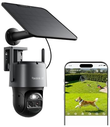 Reolink 4K PTZ Camera Exterieur Solaire, Suivi & Zoom Auto, TrackMix Gris