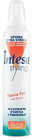 INTESA STYLING espuma extra fuerte que reaviva los rizos, con extracto de Ortiga y Pantenol, 300 mL