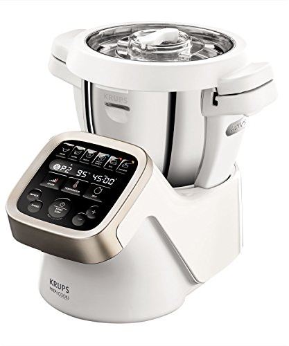 Krups Prep&Cook Multifunktions- Küchenmaschine HP5031 | 1550 Watt | bis zu 12.000 U/min | mit Kochfunktion | Weiß/ Edelstahl