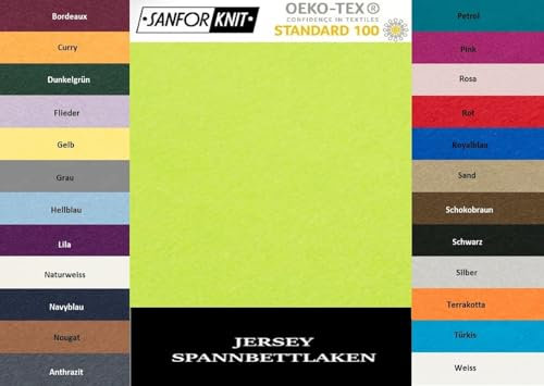 EXKLUSIV HEIMTEXTIL Jersey Spannbettlaken 200 x 220 cm Apfelgrün
