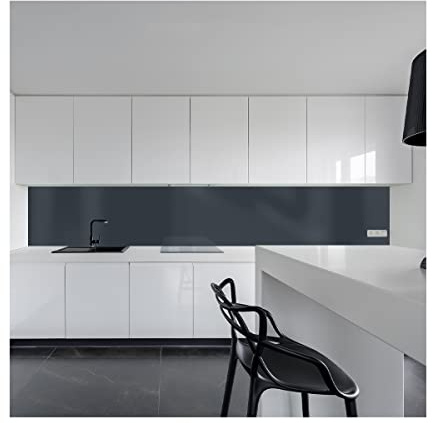 KeraBad Küchenrückwand aus Aluverbund, Spritzschutz Küche, 3mm dick, Anthrazit, 30x120cm