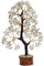 FASHIONZAADI Green Jade Bonsai Money Crystal Tree Natural Feng Shui Gemstone Trees Healing Crystals Reiki Stone Chakra Good Luck Home Office Décor Health Prosperity Size 10-12 inch (Golden Wire)