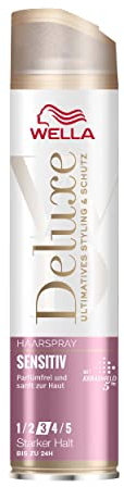 Wella Deluxe Sensitiv Haarspray – parfümfreies Styling Spray für sensibles Haar und empfindliche Kopfhaut – mit 5-Fach Keratin-Schutzkomplex und UV-Schutz – 250 ml