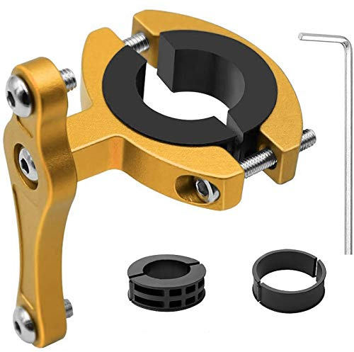 HONZUEN Bicyclette VTT Support Adaptateur pour Porte Bouteille en Alliage d'Aluminium, Facile à Installer Vélo Fixation pour Porte Bidon Verrouillé Double Face sur Guidon Tige De Selle, Or