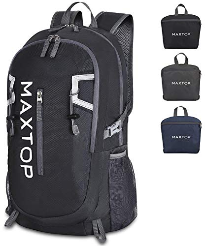 MAXTOP 40L Ultra Lightweight Packable Backpack Foldable Rucksack Water Resistent For Men Women Kids Outdoor Camping Hiking Travel Daypack Handy Durable