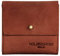 HOLZRICHTER Berlin – Kleine Damen Geldbörse aus Leder (No 4-5), Vintage, 11x10x1,5 cm, Mini Portemonnaie mit 7 Kartenfächern und Rückseitigem Münzfach, Kompakter Geldbeutel in Cognac