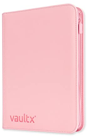 Vault X Raccoglitore per Carte da Collezione a 9 Tasche con Cerniera, 360 Carte, Materiale Exo-Tec per Album, 20 Pagine a Caricamento Laterale, TCG (Rosa)