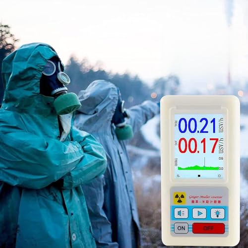 Geigerräknare Nukleär strålningsdetektor med LED-skärm, BR-6 typ geigerräknare, marmordetektormätare Bärbar dosimeter, röntgentestare, radioaktiv detektor,White