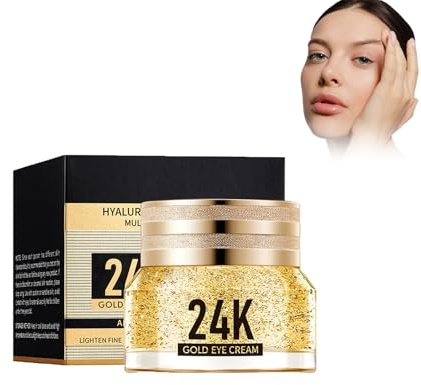 Dyceittdia Crema per gli occhi, 40g Crema occhi all'oro 24K, le borse e le linee del contorno, Migliora le occhiaie, eye cream