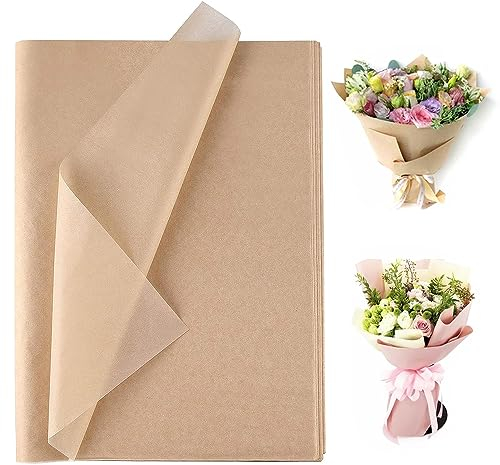 72 Blatt Seidenpapier Verpackungsmaterial, 50 X 70cm Braun Seidenpapier Verpackungsmaterial, Seidenpapier Zum Verpacken für Blumenstrauß Verpackung, Pompon Verpackung, Diy Geschenkdekoration