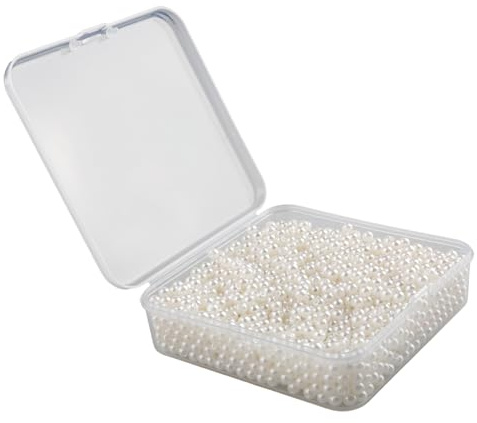 Bojueshaw 2000pcs Ivory Faux Fake Pearls, 4mm Round Acrylic Craft Beads for Jewelry Making, Bracelets, Necklaces, Hairs, Crafts