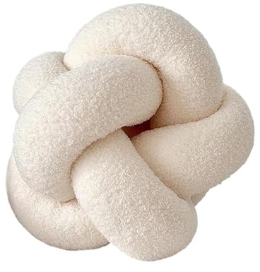 XIUsheUA Cojín Anudado a Mano Cojín Anudado a Mano de Estilo Moderno for decoración sofá(White)