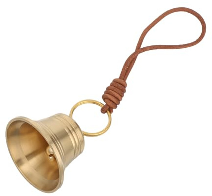 NIYANGLE Sonnette Vintage en Laiton Massif à Suspendre Petite Cloche Décorative pour Poignée de Porte Ornemente de Porte Rétro pour Maison et Jardin Clochette Métallique au Son Apaisant