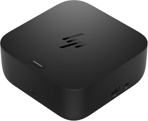 HP USB-C Docking Station 100W G6 / Estación de Acoplamiento Multipuerto con Cable - HDMI 2.1, 2X DisplayPort 1.4, 3X USB-A, USB-C, RJ45, Audio, Compatible con myHP, Windows, macOS y Chrome OS, Negro