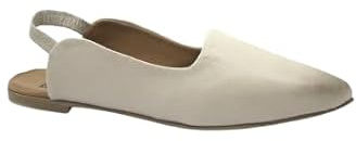 Generico Ballerine Slingback da Donna, Punta Affusolata, Colore Beige, Suola Piatta, Stile Elegante e Casual,36