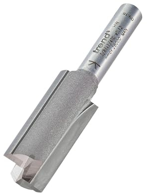 Trend Professional Straight Two Flute Router Cutter, 1/4 Inch Shank, 12.7mm Cut Diameter, Tungsten Carbide Tipped, 3/81X1/4TC