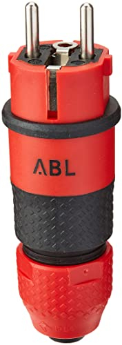 as - Schwabe SCHUKOultra Pro Stecker, extrem robust, griffig, doppelter Schutzkontakt, für Baustellen, für Leitungen max. 3x2,5mm², 230V, 16A, rot/schwarz, IP54, 62233