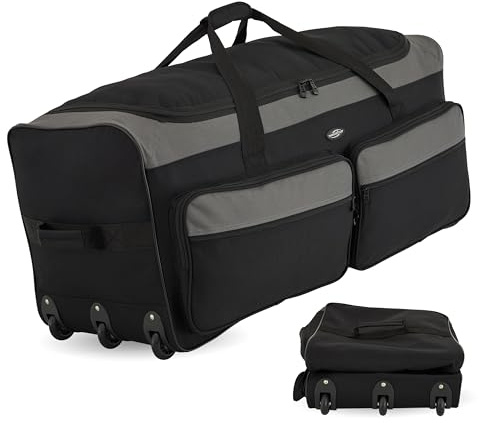 Travelers Club 36 Asgard 3-Wheel Rolling Duffel Bag, Black