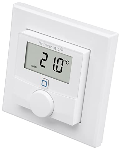 Homematic IP Smart Home Wandthermostat mit Luftfeuchtigkeitssensor, digitales Thermostat Heizkörper/Fußbodenheizung mit/ohne App, Alexa, Google Assistant, Temperaturmessung, Energie sparen, 143159A0C