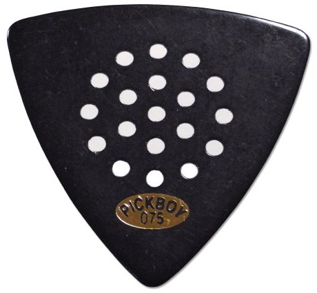 Pickboy Pos-a-Grip, Triangle, black, Cellulose, 0.75mm, 10 picks
