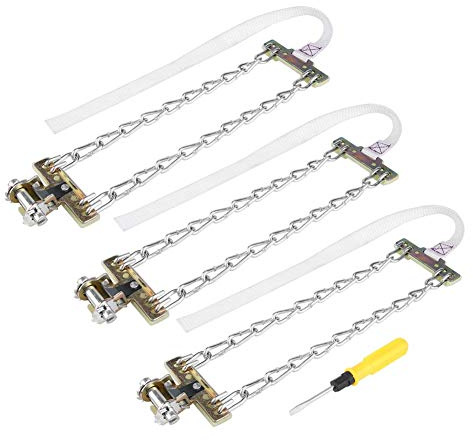 Keenso 3st bil snökedjor däck anti-slip nöddäck kedjor snö lera vinter universal kedjor för bil SUV lastbil (235-285mm)