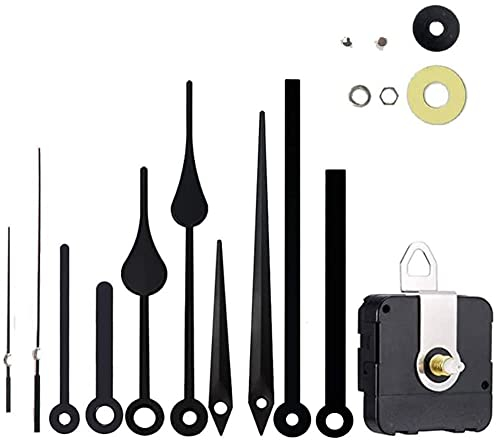 Timelike Lautloses Quarz-Uhrwerk - Uhr Motor Bewegung Wanduhr Bewegungs Mechanismus DIY Ersatzteile Ersatz mit 5 Verschiedenen Paar Hände (Schwarz)