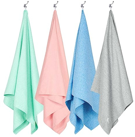 Dock & Bay Strandhandtuch - Schnell trocknende Mikrofaser, ohne Sand - Kompakt, Leicht - 100% recycelt - Inklusive Beutel - Essential - Set of 4, Extra Large (200x90cm, 78x35)